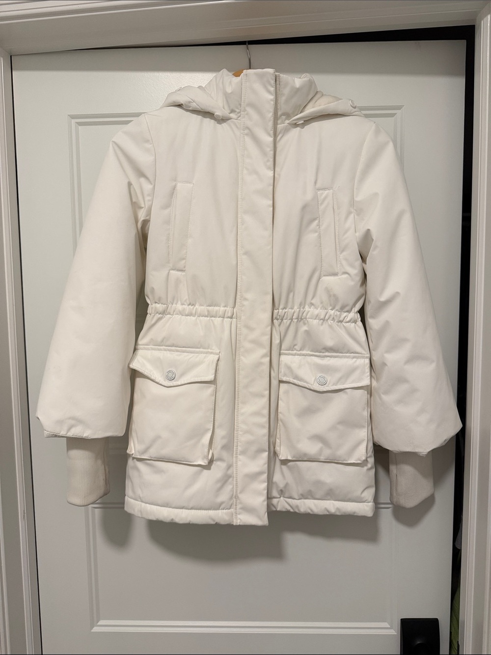 Habitual White Hooded Puffer Jacket for Kids